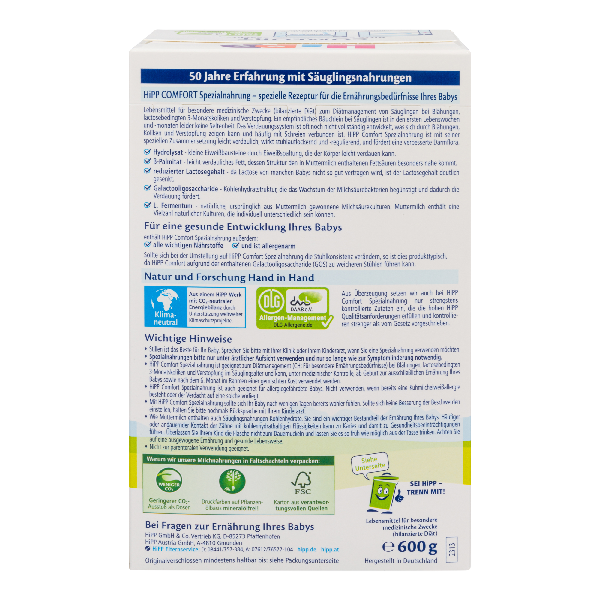HiPP Comfort Cow Milk Baby Formula • All stages