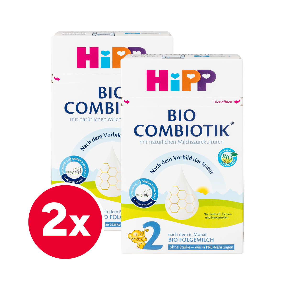 HiPP German Bio Combiotic (No Starch) Cow Milk Baby Formula • Stage 2