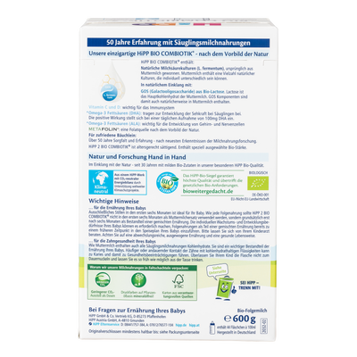 HiPP German Bio Combiotic Cow Milk Baby Formula • Stage 2