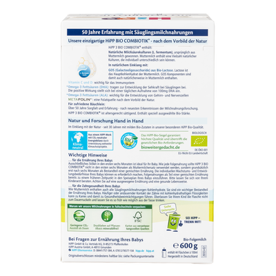 HiPP German Bio Combiotic Cow Milk Baby Formula • Stage 3