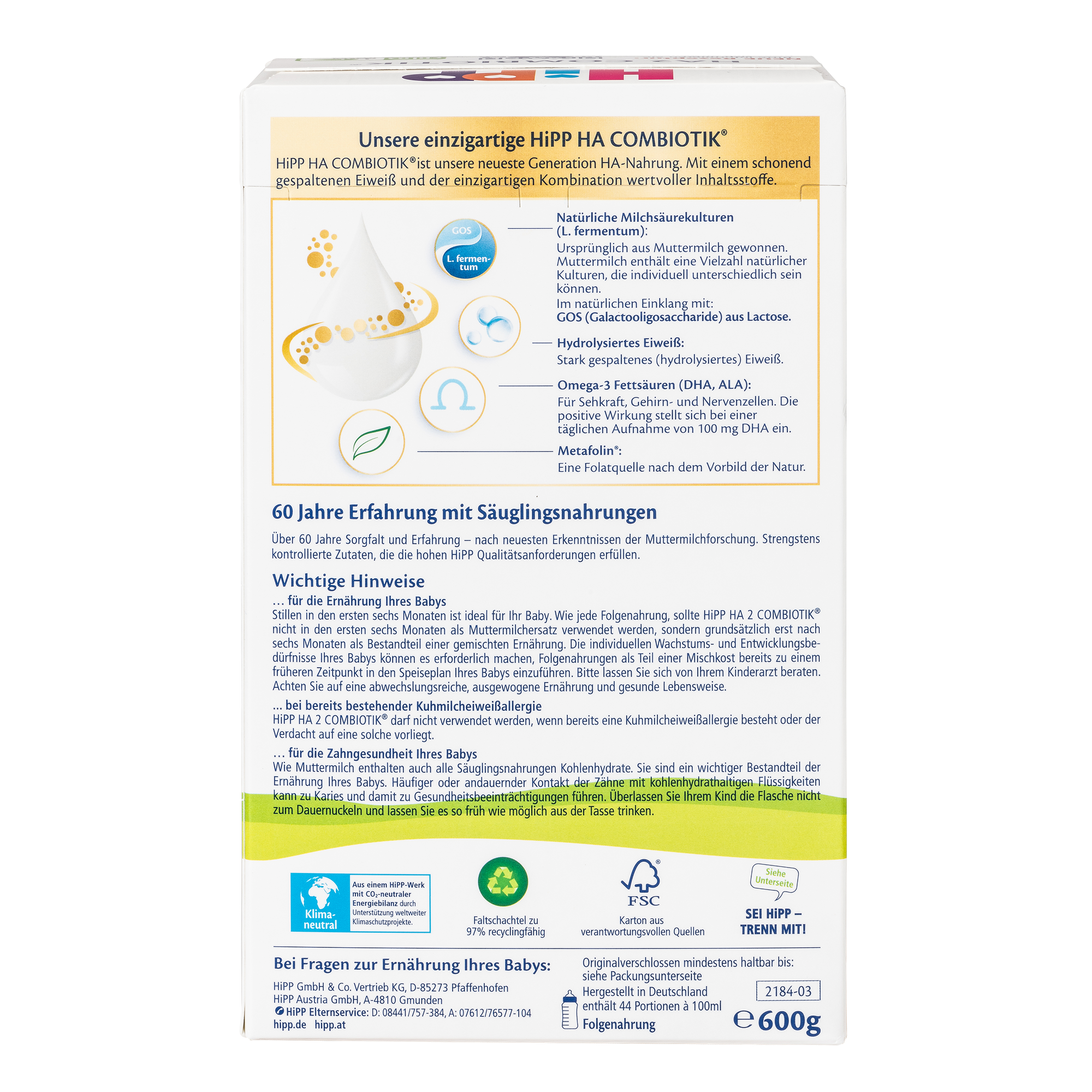 HiPP German Hypoallergenic Cow Milk Baby Formula • Stage 2