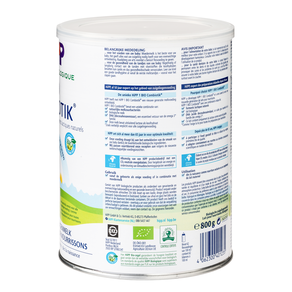 HiPP Dutch Bio Combiotik Cow Milk Baby Formula • Stage 1