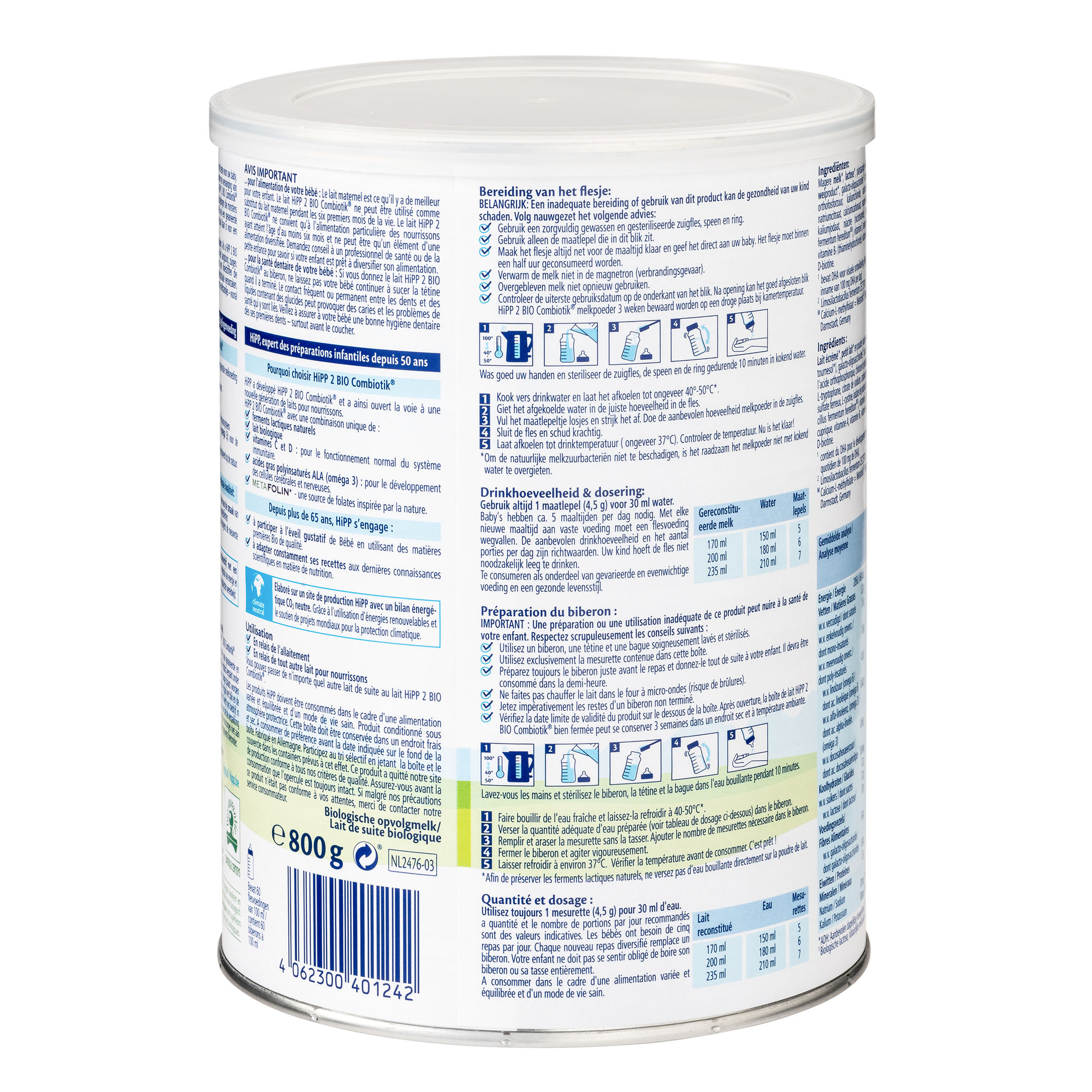 HiPP Dutch Bio Combiotik Cow Milk Baby Formula • Stage 2