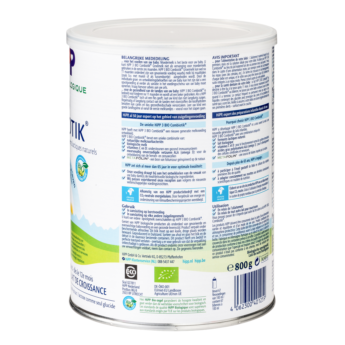 HiPP Dutch Bio Combiotik Cow Milk Baby Formula • Stage 3