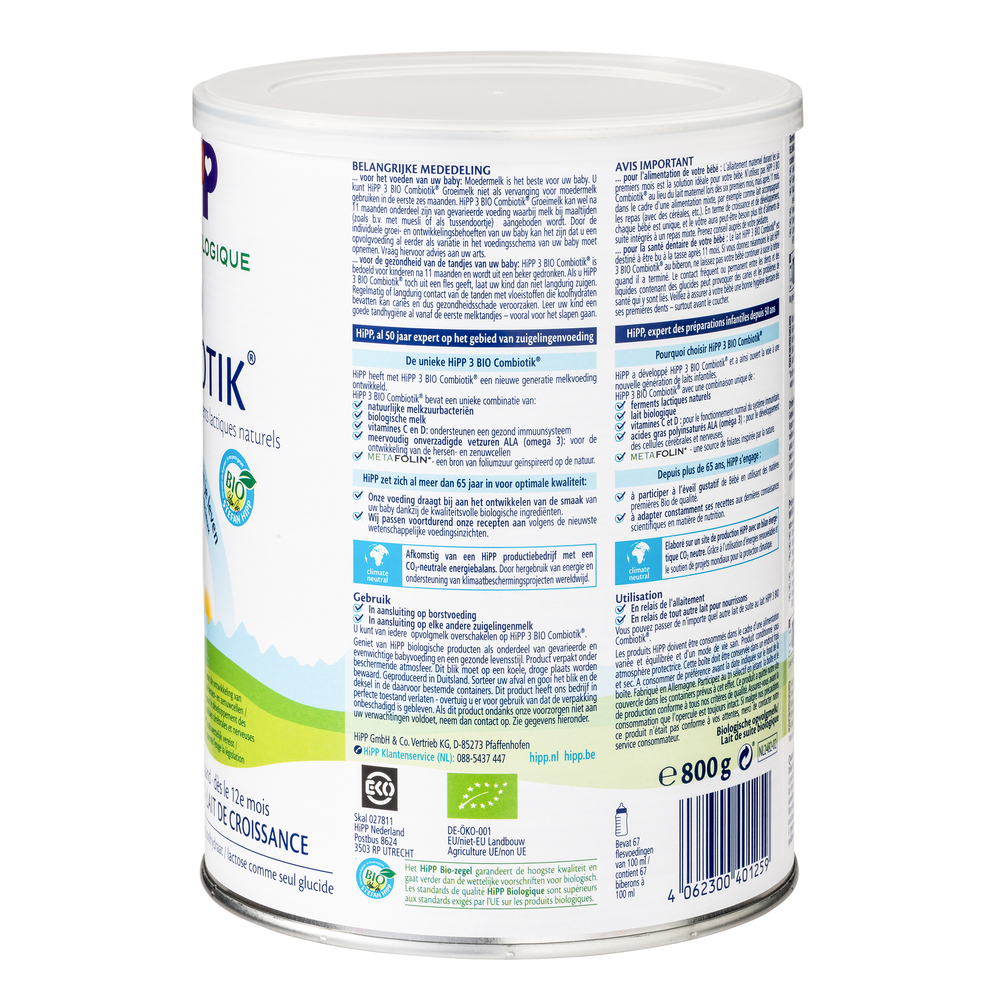 HiPP Dutch Bio Combiotik Cow Milk Baby Formula • Stage 3