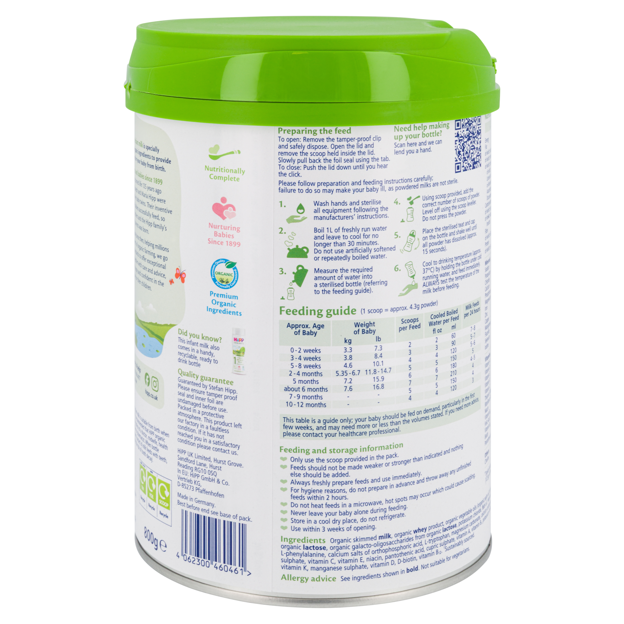 HiPP UK Bio Combiotik Cow Milk Baby Formula • Stage 1