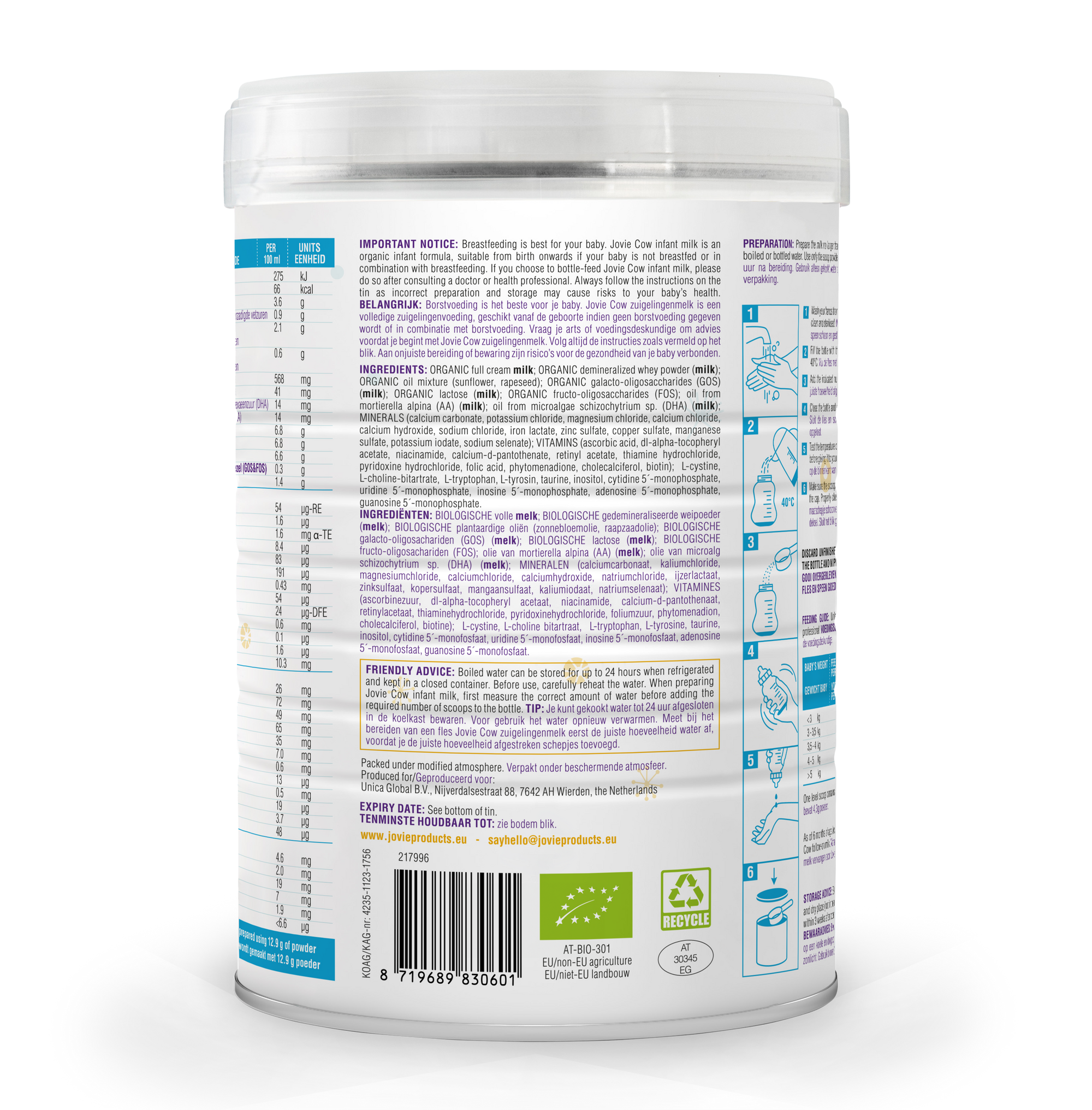 Jovie Cow Milk Baby Formula • Stage 1