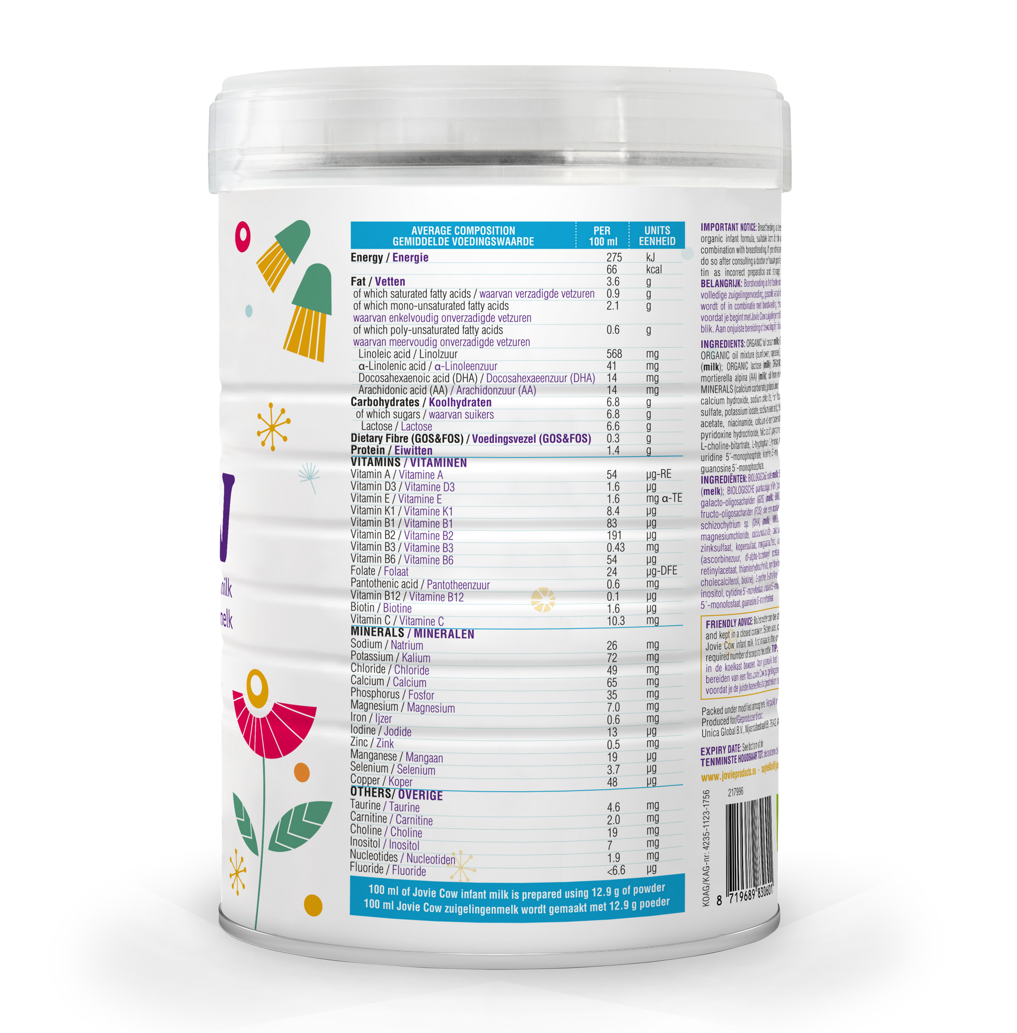 Jovie Cow Milk Baby Formula • Stage 1