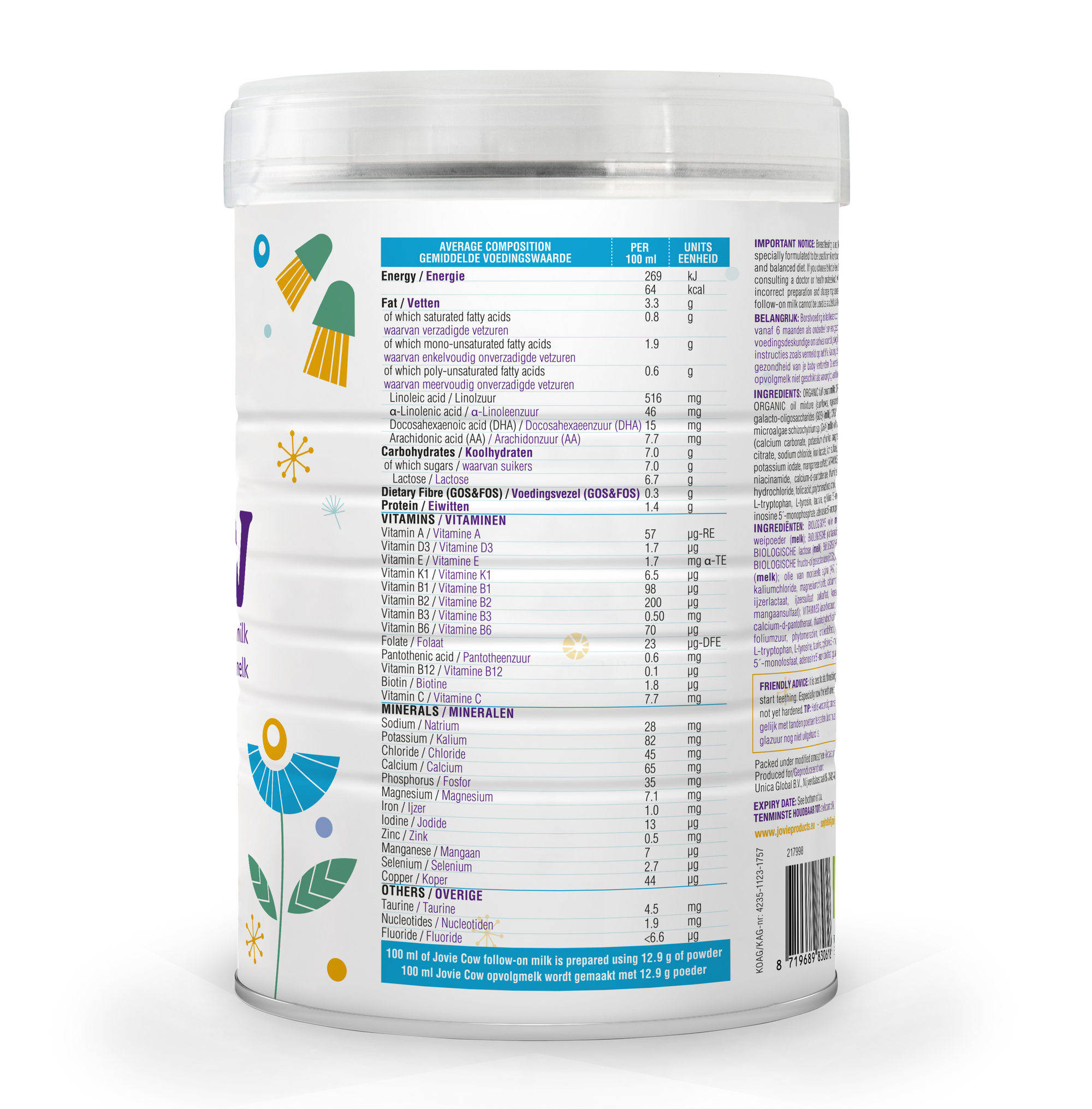 Jovie Cow Milk Baby Formula • Stage 2
