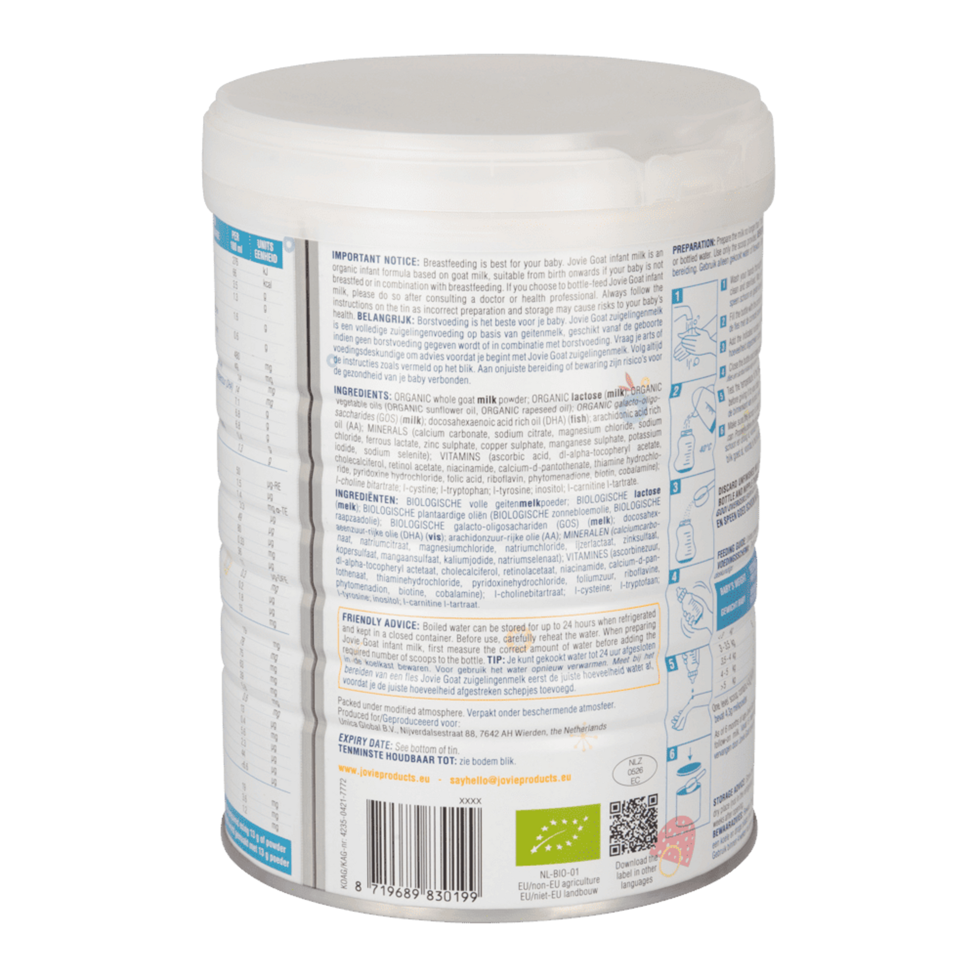 Jovie Goat Milk Baby Formula • Stage 1