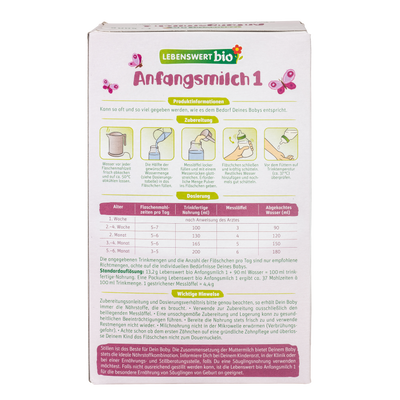 Lebenswert Bioland Cow Milk Baby Formula • Stage 1