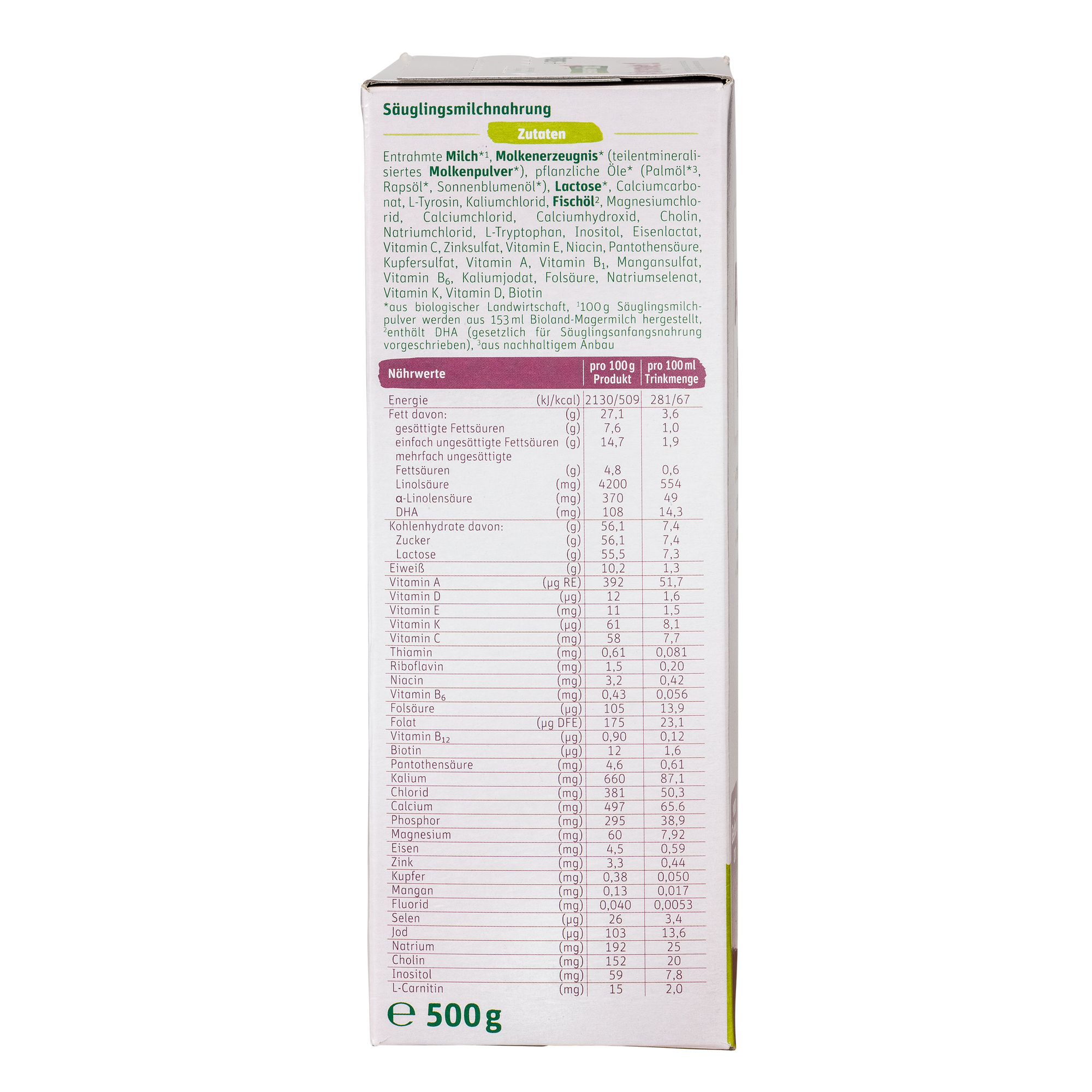 Lebenswert Bioland Cow Milk Baby Formula • Stage 1