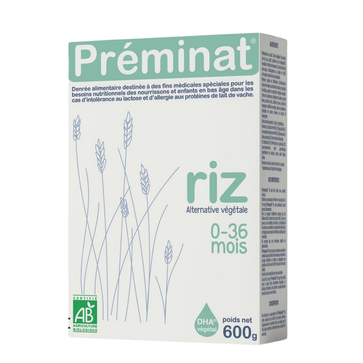 Préminat Riz Vegan Organic Infant Milk • All Stages